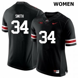 Women's Ohio State Buckeyes #34 Erick Smith Black Nike NCAA College Football Jersey Original VOD4244DS